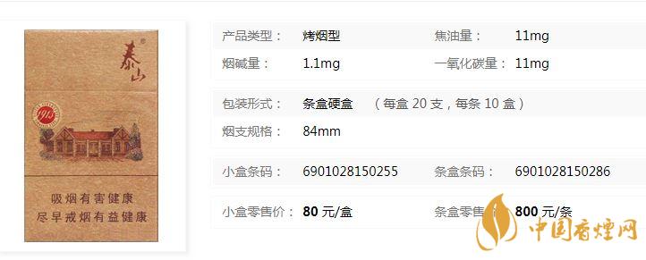 泰山1913香煙多少錢一盒？泰山1913各地價格表查詢2020