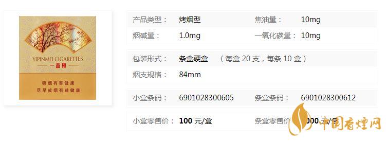蘇煙一品梅天地心小盒多少錢？蘇煙一品梅天地價格及參數(shù)